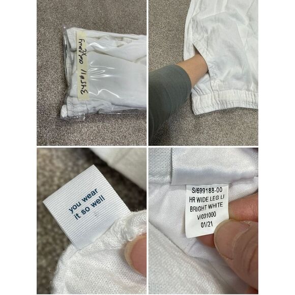 Old navy womens wide leg pull on pants sz X-Large high rise white line blend nwt - Picture 11 of 12